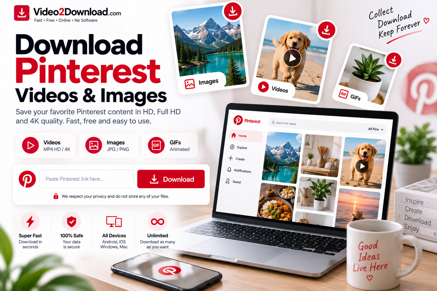 Pinterest Downloader Videos and Images